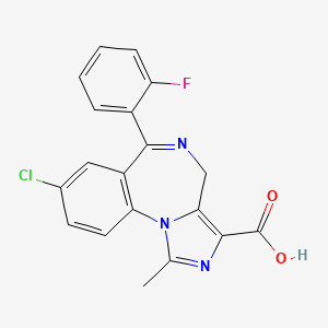molecular formula C19H13ClFN3O2 B1581821 8-氯-6-(邻氟苯基)-1-甲基-4H-咪唑并(1,5-a)(1,4)苯并二氮杂卓-3-羧酸 CAS No. 59468-44-9