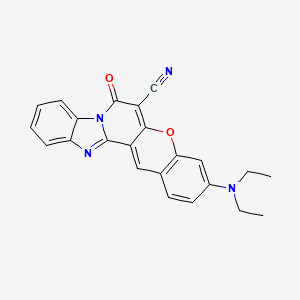 molecular formula C23H18N4O2 B1581834 7H-[1]Benzopyrano[3',2':3,4]pyrido[1,2-a]benzimidazole-6-carbonitrile, 3-(diethylamino)-7-oxo- CAS No. 52372-36-8