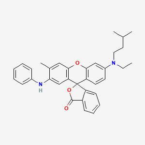 molecular formula C34H34N2O3 B1581849 2'-anilino-6'-[ethyl(3-methylbutyl)amino]-3'-methylspiro[isobenzofuran-1(3H),9'-[9H]xanthene]-3-one CAS No. 70516-41-5
