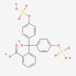 molecular formula C20H16O11S2 B1581851 Tripotassium 2-(hydroxybis(4-(sulphonatooxy)phenyl)methyl)benzoate CAS No. 62625-16-5
