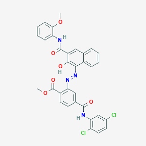 molecular formula C33H24Cl2N4O6 B1581874 Methyl 4-(((2,5-dichlorophenyl)amino)carbonyl)-2-((2-hydroxy-3-(((2-methoxyphenyl)amino)carbonyl)-1-naphthyl)azo)benzoate CAS No. 61847-48-1