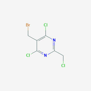 molecular formula C6H4BrCl3N2 B158192 5-(Bromomethyl)-4,6-dichloro-2-(chloromethyl)pyrimidine CAS No. 1780-35-4