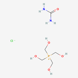 molecular formula C5H16ClN2O5P B1582067 Phosphonium, tetrakis(hydroxymethyl)-, chloride, polymer with urea CAS No. 27104-30-9