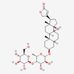 molecular formula C35H54O13 B1582069 3-[(3S,5R,8R,9S,10S,13R,14S,17R)-3-[(3S,4S,5S,6S)-3,4-dihydroxy-6-methyl-5-[(2S,3R,4S,5S,6R)-3,4,5-trihydroxy-6-(hydroxymethyl)oxan-2-yl]oxyoxan-2-yl]oxy-14-hydroxy-10,13-dimethyl-1,2,3,4,5,6,7,8,9,11,12,15,16,17-tetradecahydrocyclopenta[a]phenanthren-17-yl]-2H-furan-5-one CAS No. 2446-63-1