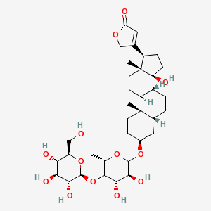 3-[(3S,5R,8R,9S,10S,13R,14S,17R)-3-[(3S,4S,6S)-3,4-dihydroxy-6-methyl-5-[(2S,3R,4S,5S,6R)-3,4,5-trihydroxy-6-(hydroxymethyl)oxan-2-yl]oxyoxan-2-yl]oxy-14-hydroxy-10,13-dimethyl-1,2,3,4,5,6,7,8,9,11,12,15,16,17-tetradecahydrocyclopenta[a]phenanthren-17-yl]-2H-furan-5-one