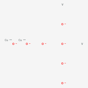 molecular formula Cu2O7V2-10 B1582075 Copper vanadium oxide (CuV2O6) CAS No. 14958-34-0