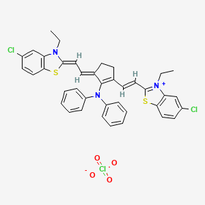 molecular formula C39H34Cl3N3O4S2 B1582084 N-[2-[(E)-2-(5-chloro-3-ethyl-1,3-benzothiazol-3-ium-2-yl)ethenyl]-5-[2-(5-chloro-3-ethyl-1,3-benzothiazol-2-ylidene)ethylidene]cyclopenten-1-yl]-N-phenylaniline;perchlorate CAS No. 53655-17-7