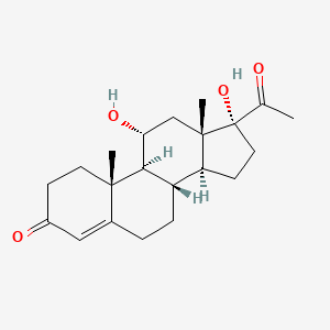 molecular formula C21H30O4 B1582109 (8S,9S,10R,11R,13S,14S,17R)-17-acetyl-11,17-dihydroxy-10,13-dimethyl-2,6,7,8,9,11,12,14,15,16-decahydro-1H-cyclopenta[a]phenanthren-3-one CAS No. 603-98-5