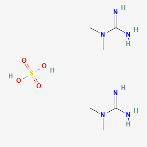molecular formula C3H11N3O4S B1582112 胍，N，N-二甲基-，硫酸盐（2:1） CAS No. 598-65-2