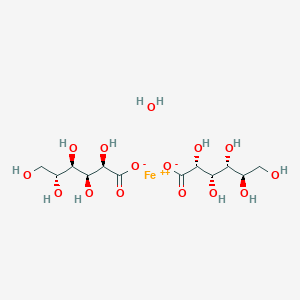 molecular formula C6H14FeO8 B1582129 iron;(2R,3S,4R,5R)-2,3,4,5,6-pentahydroxyhexanoic acid;hydrate CAS No. 22830-45-1