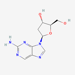 molecular formula C10H13N5O3 B1582211 2-AMINO-9-(beta-D-2-DEOXYRIBOFURANOSYL)PURINE CAS No. 3616-24-8