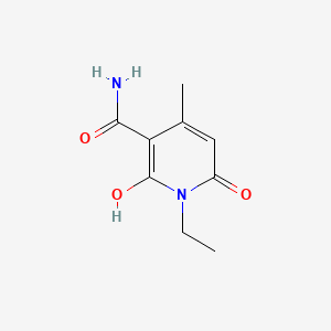 molecular formula C9H12N2O3 B1582239 3-Pyridinecarboxamide, 1-ethyl-1,2-dihydro-6-hydroxy-4-methyl-2-oxo- CAS No. 29097-12-9