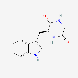molecular formula C13H13N3O2 B1582282 (S)-3-((1H-Indol-3-yl)methyl)piperazine-2,5-dione CAS No. 7451-73-2