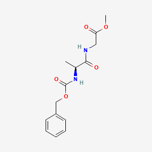 molecular formula C14H18N2O5 B1582306 (S)-Methyl 2-(2-(((benzyloxy)carbonyl)amino)propanamido)acetate CAS No. 4840-29-3