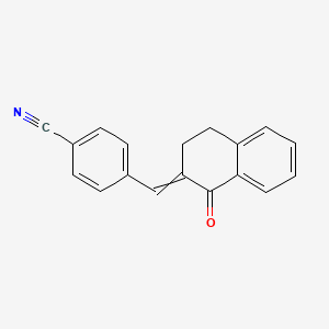 molecular formula C18H13NO B1582310 4-[(1-oxo-3,4-dihydronaphthalen-2-ylidene)methyl]benzonitrile CAS No. 68434-51-5
