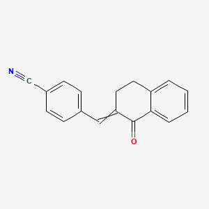 molecular formula C18H13NO B1582310 Benzonitrile, 4-[(3,4-dihydro-1-oxo-2(1H)-naphthalenylidene)methyl]- CAS No. 68434-51-5