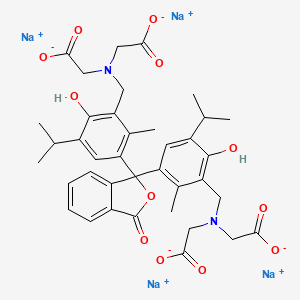 molecular formula C38H40N2Na4O12 B1582405 Glycine, N,N'-((3-oxo-1(3H)-isobenzofuranylidene)bis((6-hydroxy-2-methyl-5-(1-methylethyl)-3,1-phenylene)methylene))bis(N-(carboxymethyl)-, tetrasodium salt CAS No. 62698-55-9