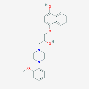 molecular formula C24H28N2O4 B158244 (Naphthyl)hydroxy-naftopidil CAS No. 133024-36-9