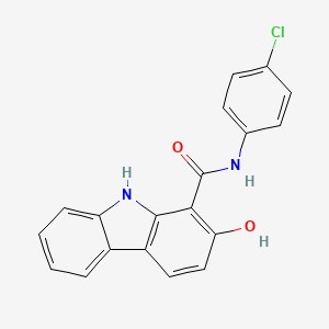 molecular formula C19H13ClN2O2 B1582610 9H-Carbazole-1-carboxamide, N-(4-chlorophenyl)-2-hydroxy- CAS No. 23077-61-4