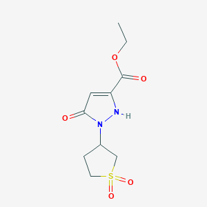 molecular formula C10H14N2O5S B1582657 ethyl 2-(1,1-dioxothiolan-3-yl)-3-oxo-1H-pyrazole-5-carboxylate CAS No. 51986-04-0