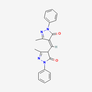 molecular formula C21H18N4O2 B1582665 5-methyl-4-[(3-methyl-5-oxo-1-phenyl-4H-pyrazol-4-yl)methylidene]-2-phenylpyrazol-3-one CAS No. 4702-90-3