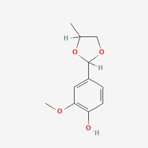 molecular formula C11H14O4 B1582669 2-甲氧基-4-(4-甲基-1,3-二氧戊环-2-基)苯酚 CAS No. 68527-74-2