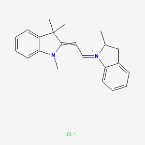molecular formula C22H25ClN2 B1582674 1H-Indolium, 1-[2-(1,3-dihydro-1,3,3-trimethyl-2H-indol-2-ylidene)ethylidene]-2,3-dihydro-2-methyl-, chloride (1:1) CAS No. 6359-50-8