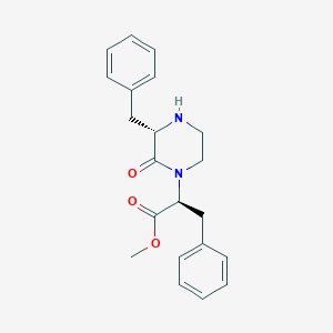 molecular formula C21H24N2O3 B158274 methyl (2S)-2-[(3S)-3-benzyl-2-oxopiperazin-1-yl]-3-phenylpropanoate CAS No. 135884-98-9
