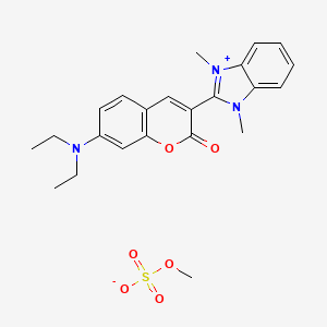 7-(Diethylamino)-3-(1,3-dimethylbenzimidazol-3-ium-2-yl)chromen-2-one; methyl sulfate