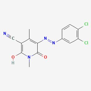 molecular formula C14H10Cl2N4O2 B1582767 5-[(3,4-Dichlorophenyl)azo]-1,2-dihydro-6-hydroxy-1,4-dimethyl-2-oxonicotinonitrile CAS No. 83249-52-9