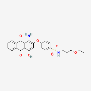 molecular formula C25H24N2O7S B1582777 4-[(1-Amino-9,10-dihydro-4-hydroxy-9,10-dioxo-2-anthryl)oxy]-N-(3-ethoxypropyl)benzenesulphonamide CAS No. 72363-26-9