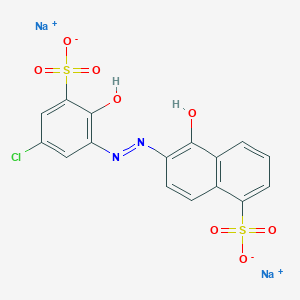 molecular formula C16H11ClN2NaO8S2 B1582828 6-(5-Chloro-2-hydroxy-4-sulfophenylazo)-5-hydroxy-1-naphthalenesulfonic acid disodium salt CAS No. 3624-68-8