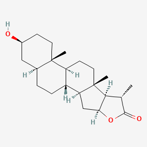 molecular formula C22H34O3 B1582851 (1R,2S,4S,7S,8R,9S,12S,13S,16S,18S)-16-Hydroxy-7,9,13-trimethyl-5-oxapentacyclo[10.8.0.02,9.04,8.013,18]icosan-6-one CAS No. 514-33-0