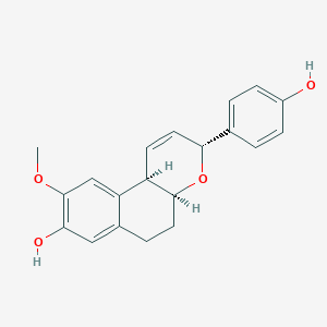 molecular formula C20H20O4 B158286 (3R,4aS,10bR)-3-(4-羟基苯基)-9-甲氧基-4a,5,6,10b-四氢-3H-苯并[f]色满-8-醇 CAS No. 477565-36-9