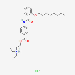 molecular formula C28H41ClN2O4 B1583171 苯甲酸, 4-(2-(辛氧基)苯甲酰氨基)-, 2-(二乙氨基)乙酯盐酸盐 CAS No. 51444-52-1