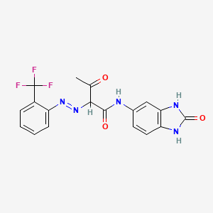 molecular formula C18H14F3N5O3 B1583312 N-(2,3-Dihydro-2-oxo-1H-benzimidazol-5-yl)-3-oxo-2-[[2-(trifluoromethyl)phenyl]azo]butyramide CAS No. 68134-22-5