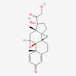 molecular formula C21H26O5 B1583314 (1S,2S,10S,11S,15S,17S)-14-Hydroxy-14-(2-hydroxyacetyl)-2,15-dimethyl-18-oxapentacyclo[8.8.0.01,17.02,7.011,15]octadeca-3,6-dien-5-one CAS No. 7091-05-6