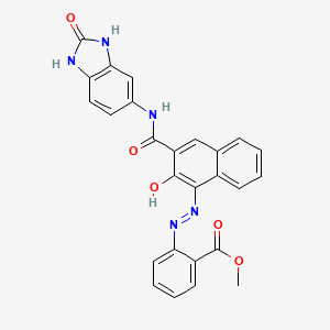 molecular formula C26H19N5O5 B1583381 Benzoic acid, 2-[[3-[[(2,3-dihydro-2-oxo-1H-benzimidazol-5-yl)amino]carbonyl]-2-hydroxy-1-naphthalenyl]azo]-, methyl ester CAS No. 6985-92-8