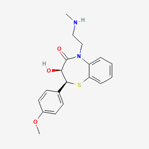 molecular formula C19H22N2O3S B1583477 (2S,3S)-3-Hydroxy-2-(4-methoxyphenyl)-5-(2-(methylamino)ethyl)-2,3-dihydrobenzo[b][1,4]thiazepin-4(5H)-one CAS No. 86408-44-8