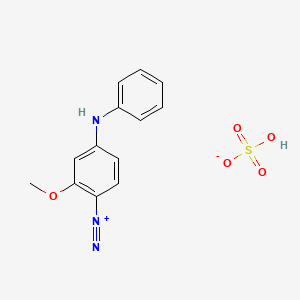 molecular formula C13H12N3O5S- B1583504 苯二氮正离子，2-甲氧基-4-(苯氨基)-，硫酸盐 (1:1) CAS No. 36305-05-2