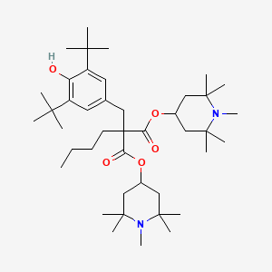 molecular formula C42H72N2O5 B1583653 Bis(1,2,2,6,6-pentamethyl-4-piperidyl) [[3,5-bis(1,1-dimethylethyl)-4-hydroxyphenyl]methyl]butylmalonate CAS No. 63843-89-0