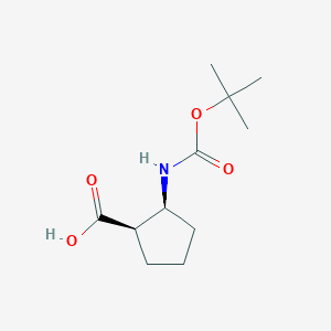 molecular formula C11H19NO4 B158367 (1R,2S)-2-((tert-Butoxycarbonyl)amino)cyclopentanecarboxylic acid CAS No. 136315-70-3
