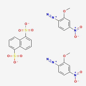 molecular formula C24H18N6O12S2 B1583996 Benzenediazonium, 2-methoxy-4-nitro-, 1,5-naphthalenedisulfonate (2:1) CAS No. 61925-55-1