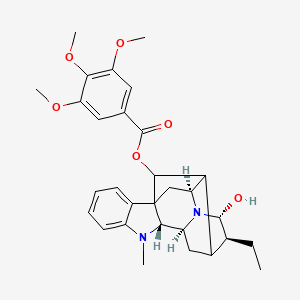 molecular formula C30H36N2O6 B1584049 [(9R,10S,13S,14R,16S)-13-ethyl-14-hydroxy-8-methyl-8,15-diazahexacyclo[14.2.1.01,9.02,7.010,15.012,17]nonadeca-2,4,6-trien-18-yl] 3,4,5-trimethoxybenzoate CAS No. 59846-31-0
