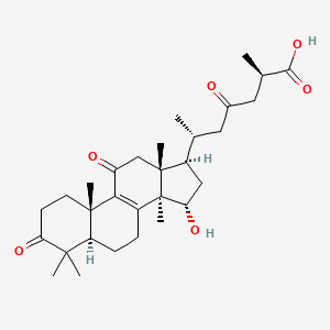 B1584179 (2R,6R)-6-[(5R,10S,13R,14R,15S,17R)-15-hydroxy-4,4,10,13,14-pentamethyl-3,11-dioxo-2,5,6,7,12,15,16,17-octahydro-1H-cyclopenta[a]phenanthren-17-yl]-2-methyl-4-oxoheptanoic acid CAS No. 98665-21-5