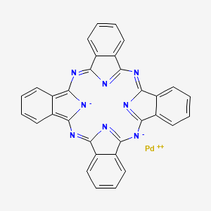 molecular formula C32H16N8Pd B1584274 2,11,20,29,37,39-hexaza-38,40-diazanidanonacyclo[28.6.1.13,10.112,19.121,28.04,9.013,18.022,27.031,36]tetraconta-1,3,5,7,9,11,13,15,17,19(39),20,22,24,26,28,30(37),31,33,35-nonadecaene;palladium(2+) CAS No. 20909-39-1