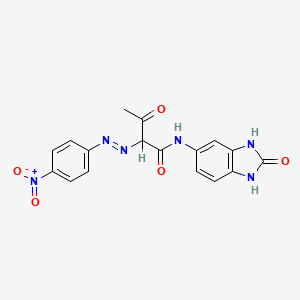 molecular formula C17H14N6O5 B1584295 Butanamide, N-(2,3-dihydro-2-oxo-1H-benzimidazol-5-yl)-2-[2-(4-nitrophenyl)diazenyl]-3-oxo- CAS No. 52846-56-7