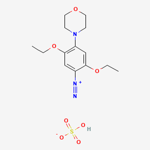 molecular formula C14H21N3O7S B1584331 Benzenediazonium, 2,5-diethoxy-4-(4-morpholinyl)-, sulfate (1:1) CAS No. 32178-39-5