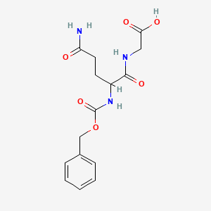molecular formula C15H19N3O6 B1584451 (S)-2-(5-Amino-2-(((benzyloxy)carbonyl)amino)-5-oxopentanamido)acetic acid CAS No. 6610-42-0