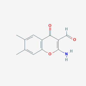 molecular formula C12H11NO3 B1584465 2-Amino-3-formyl-6,7-dimethylchromone CAS No. 94978-87-7